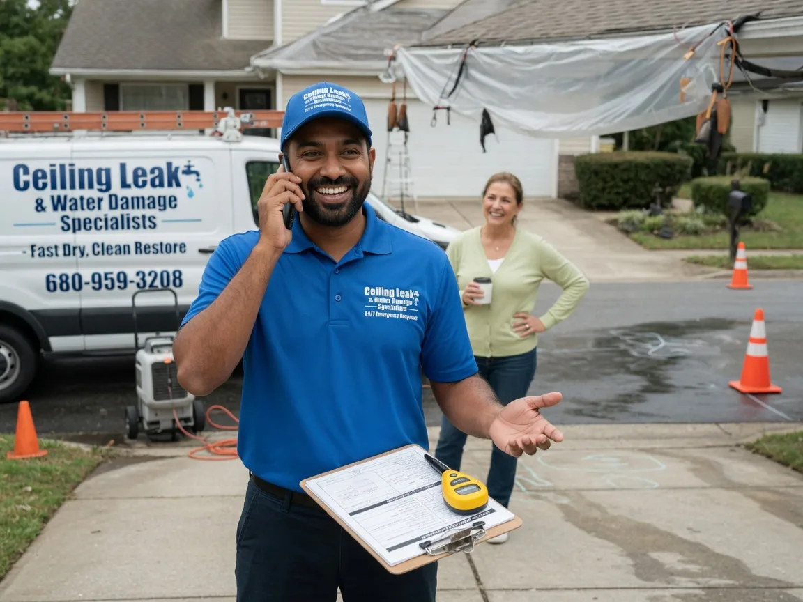 Ceiling Leak Cleanup Fort Towson, OK FAQs